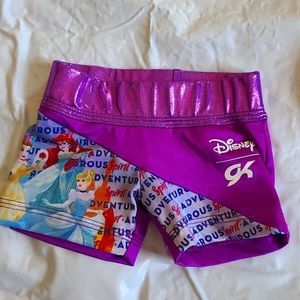 GK Disney gymnastics shorts and GK Stars Biketard set